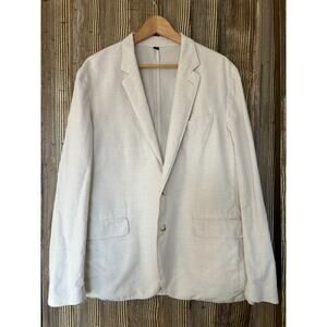 J Crew Baird Mcnutt Ludlow Blazer Size 44R Slim Cotton Irish Linen Preppy Beige